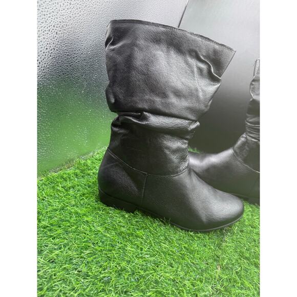 Faux Leather - Black -Slouch Boots-Size 10W - Picture 2 of 10